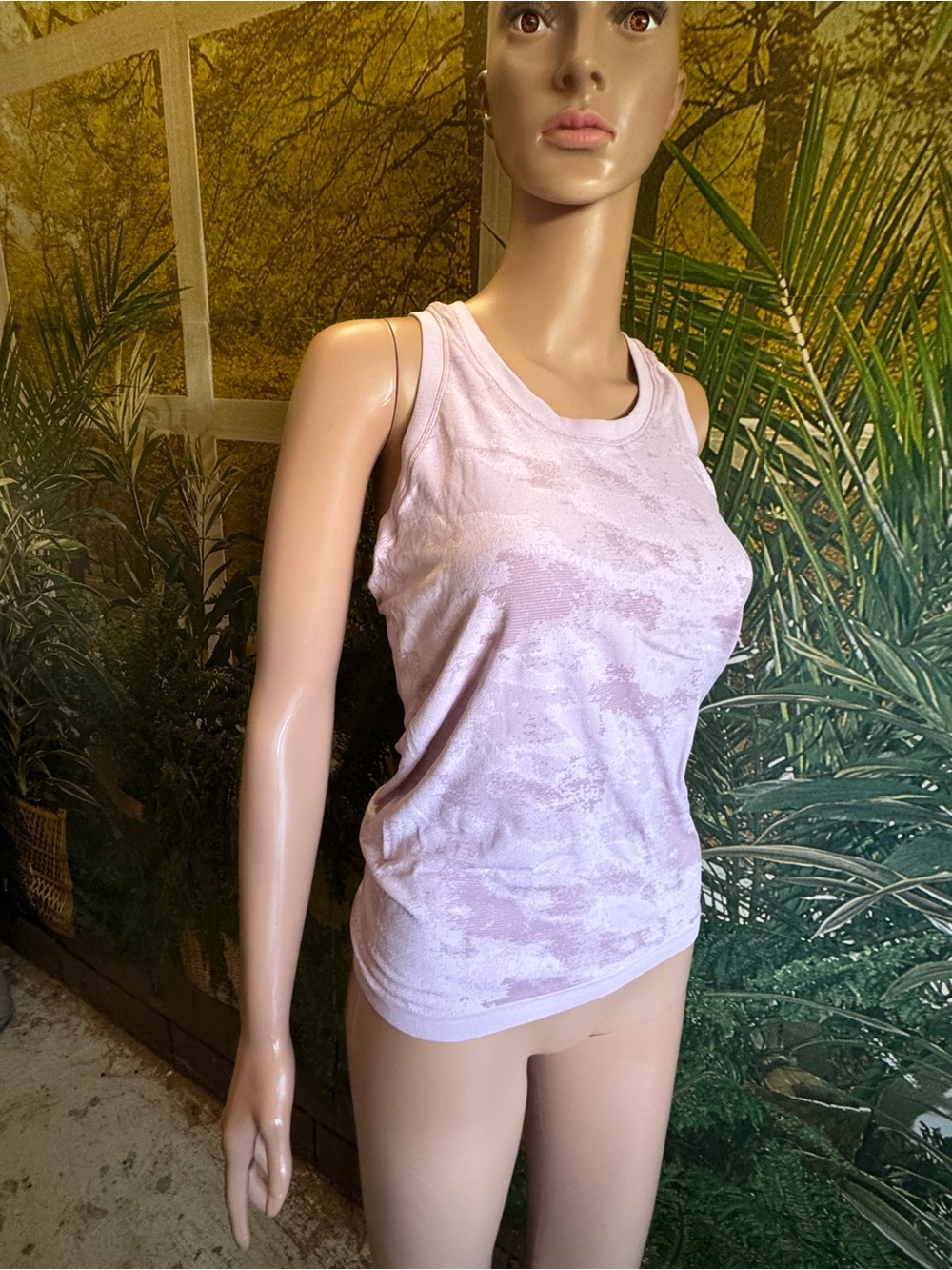 Athleta Light Pink Lavender Textured Racerback Tank Top Size S